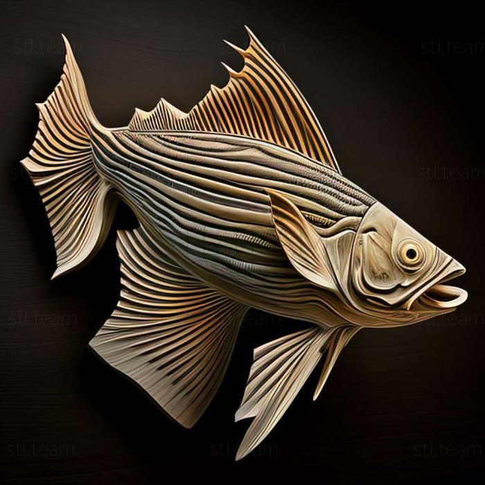 Рыба сом с диагональными полосами